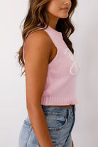 Pink Sweater Tank Top