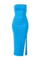 Tube Blue Knit Midi Dress