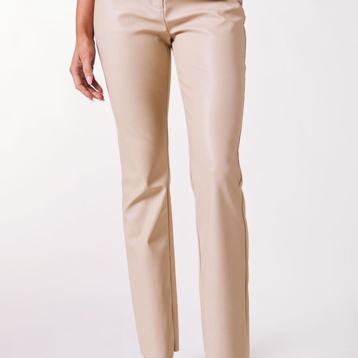 Beige Leather Pants