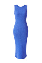 Blue Knit Midi Dress