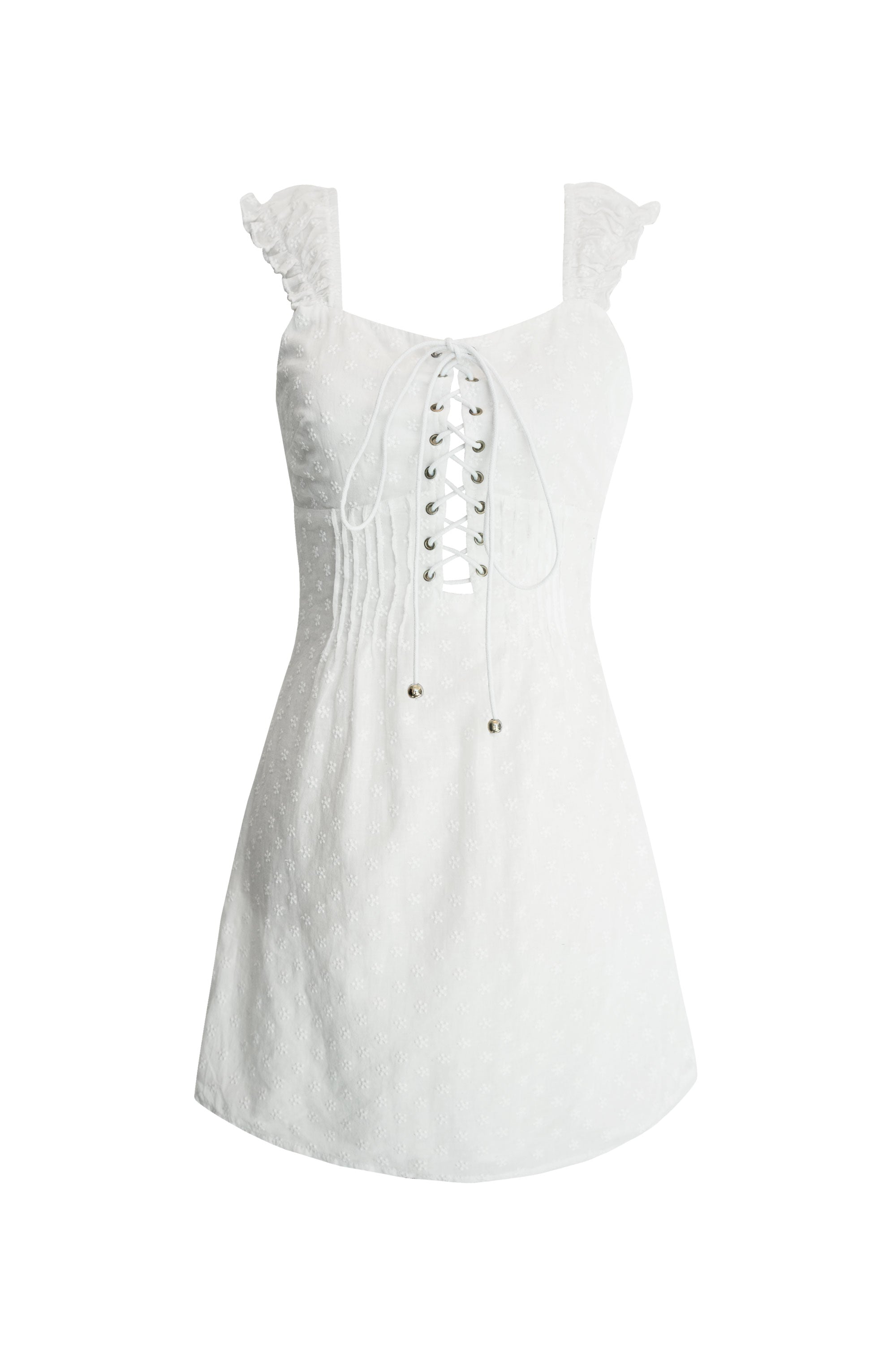 White Lace Up Dress