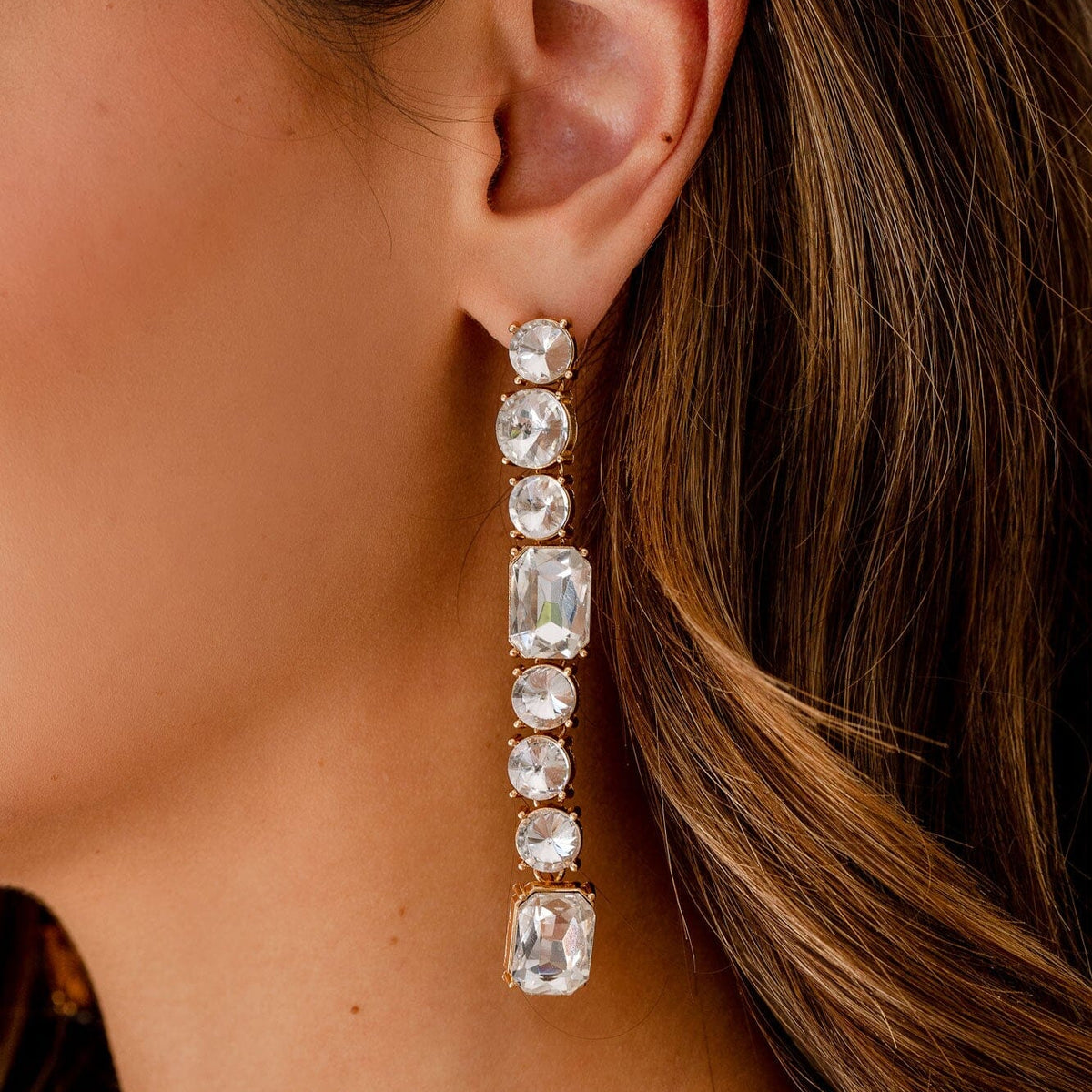 Shop Priceless Charis White Crystal Dangle Earrings
