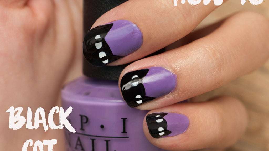 Halloween How-To: Black Cat Nails