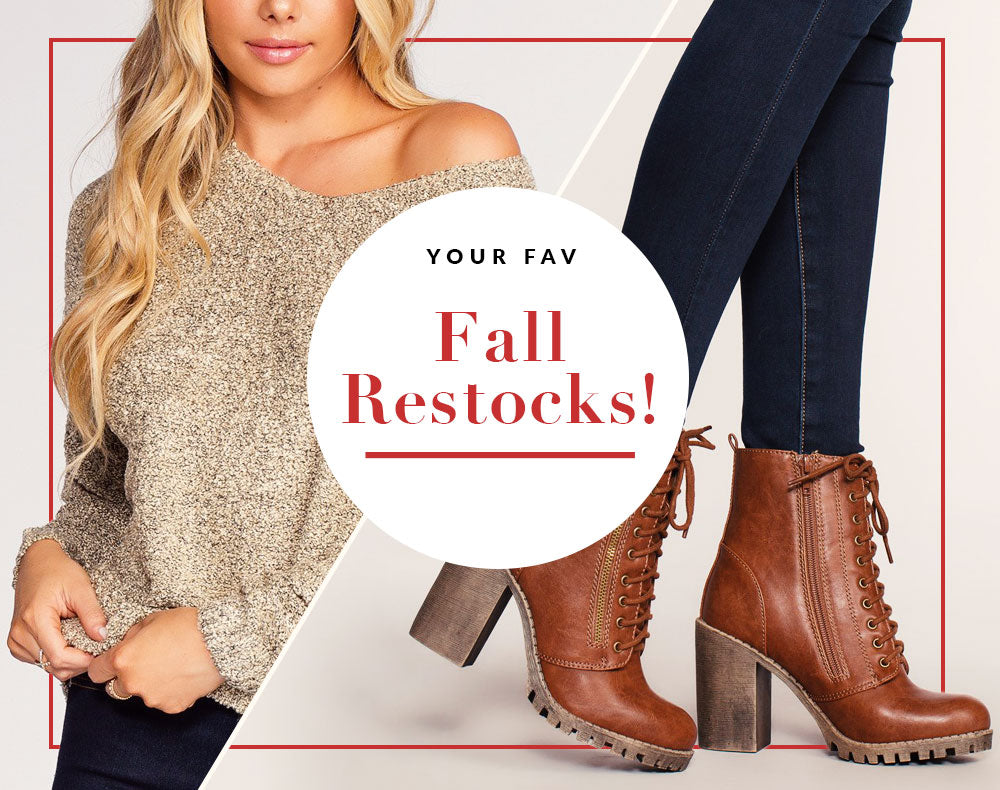 Your Fav Fall Restocks (Sweaters, Booties, Utility Jackets, & More!)