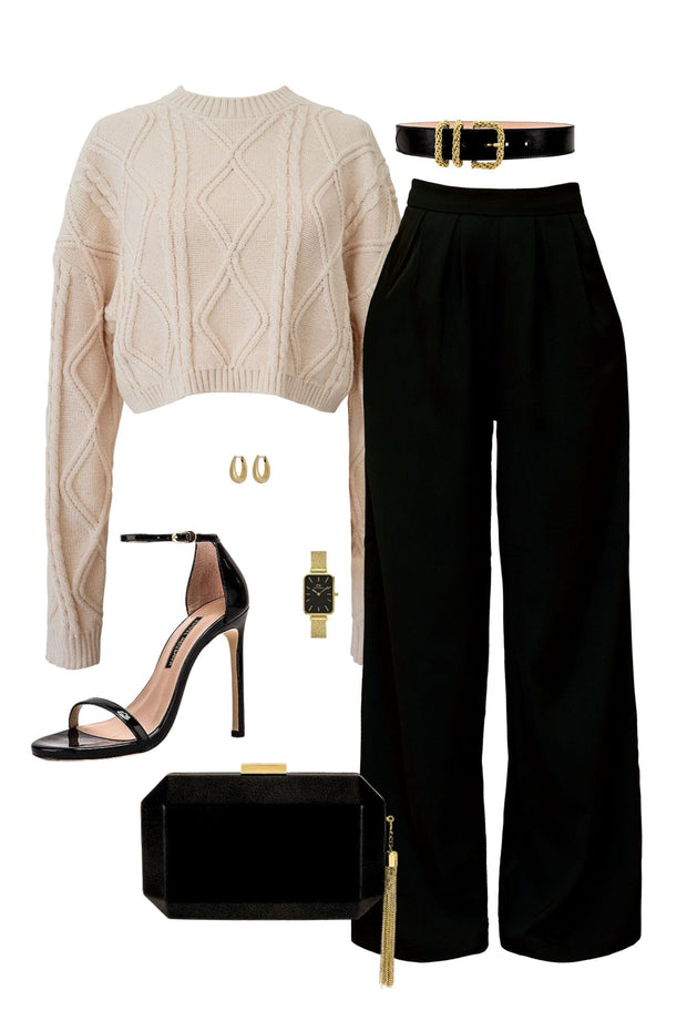 Charlotte Cream Cable Knit Sweater