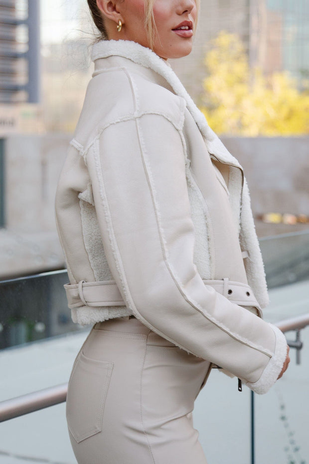 Cream Moto Jacket