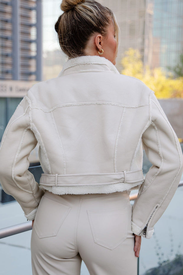 Cream Moto Jacket