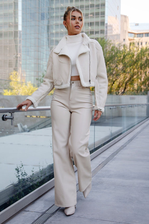 Cream Moto Jacket