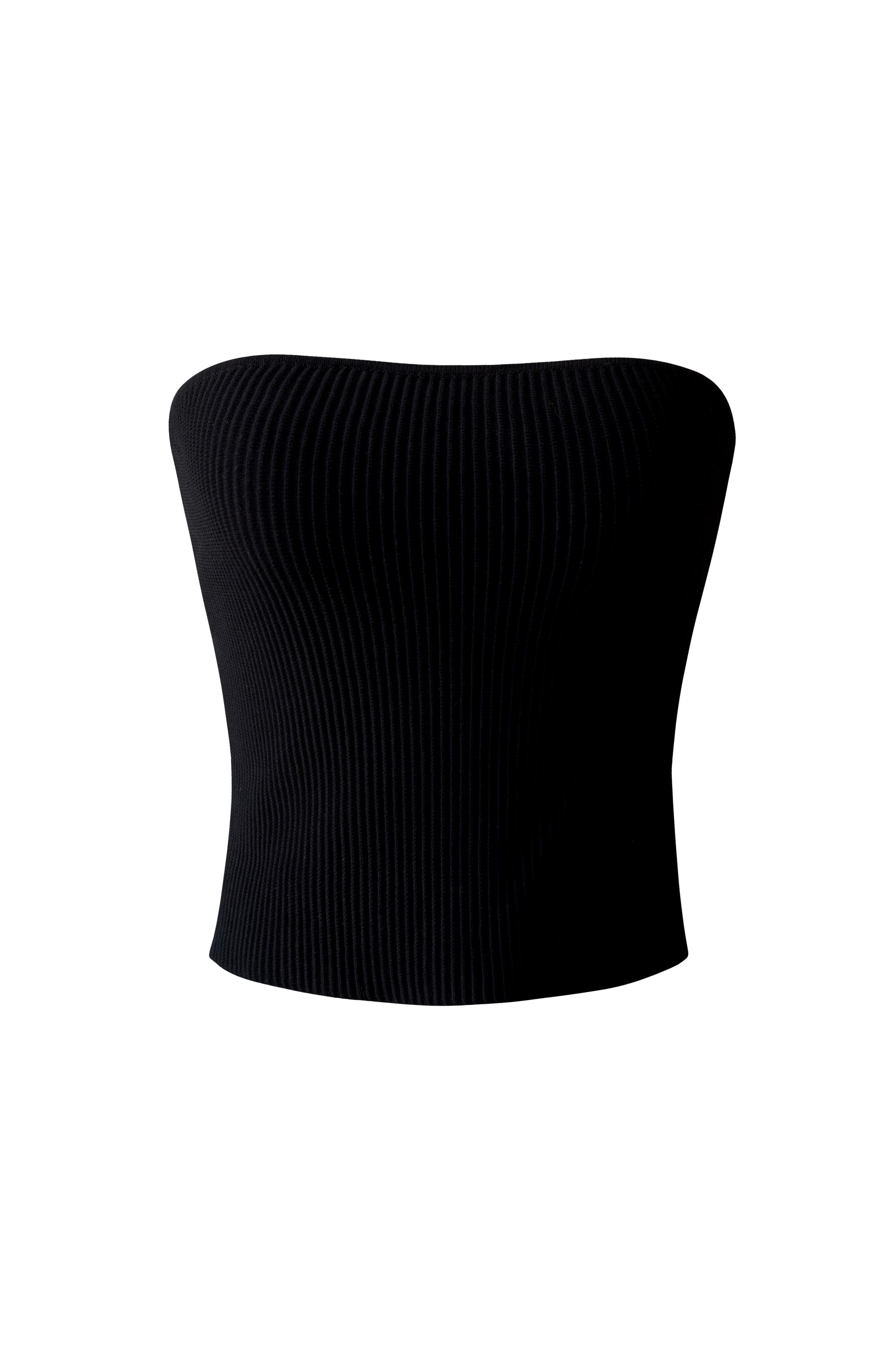 Amy Black Side Slit Tube Top by Priceless