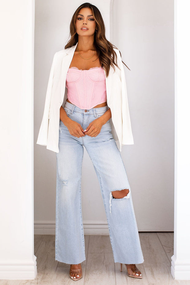 Pink Lace Corset Top