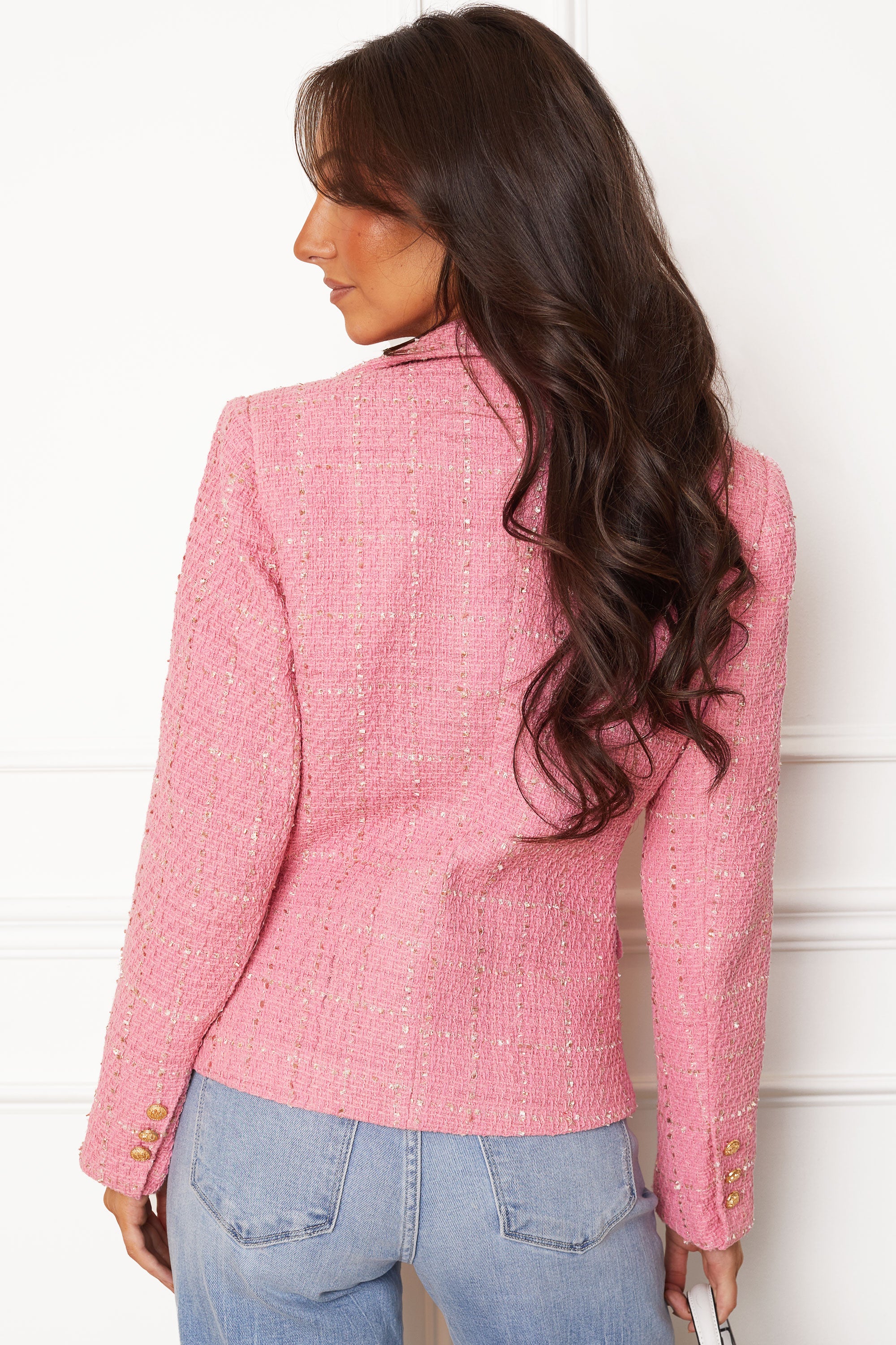 Charli Pink Tweed Blazer by Priceless