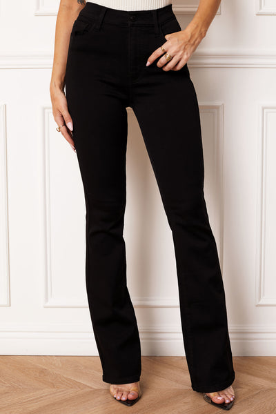 Dania Black Slim Bootcut Pants by Priceless