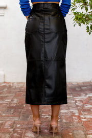 Black Vegan Leather Skirt