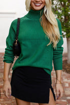 Green Knit Turtleneck Sweater