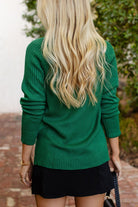 Green Knit Turtleneck Sweater