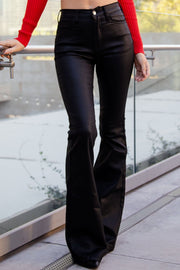 Fran Black Vegan Leather Pants