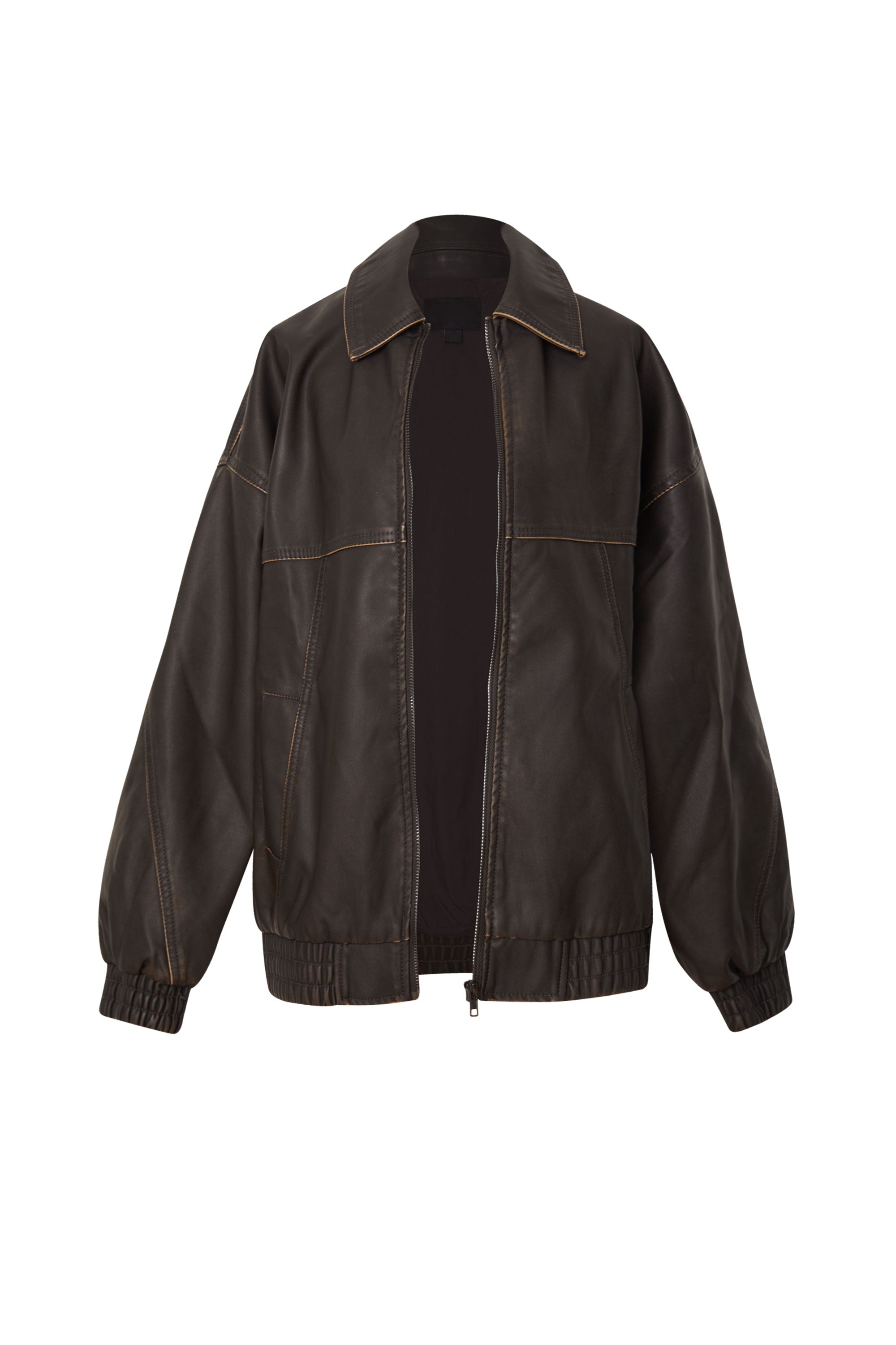 Georgina Brown Oversize Vegan Leather Jacket by Priceless