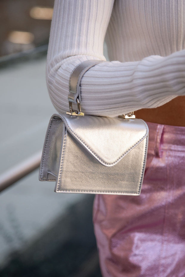 Gianna Silver Metallic Mini Purse