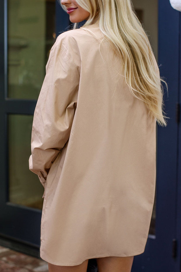 Gwen Khaki Shirt Dress
