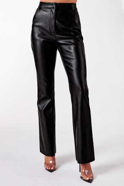 パンツ Lee riders black leather straight pants Jayden Black Vegan Leather Pants by Priceless