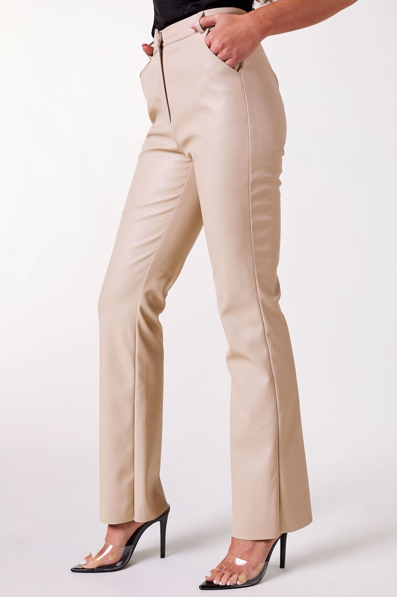 Beige Leather Pant