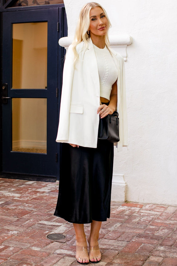 White Cable Knit Crop Top