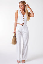 White Linen Vest