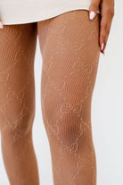 Beige Lace Tights