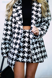 Miriam Black and White Herringbone Jacket