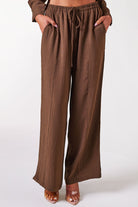 Brown Tie Top and Pants Set