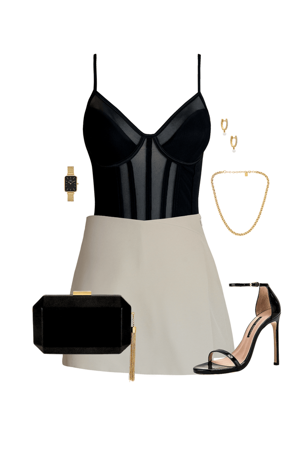 Jordan Taupe Asymmetrical Skort