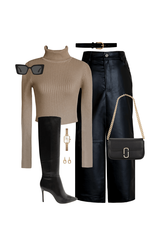 Demi Black Vegan Leather Skirt