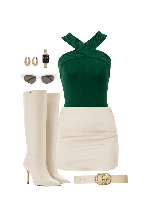 Reece Cross Green Bodysuit