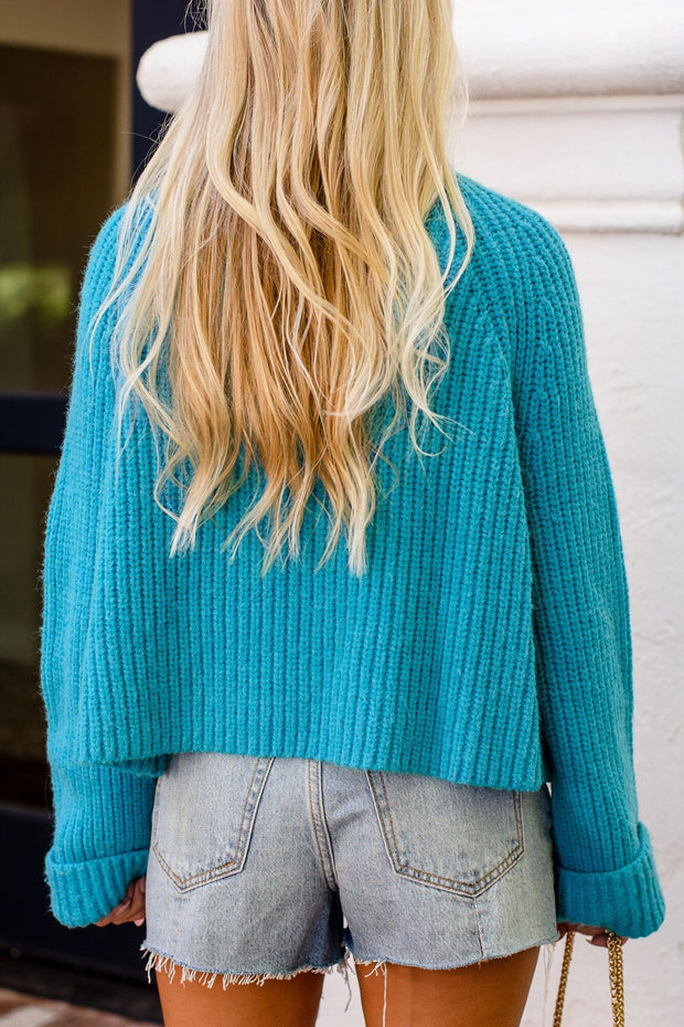 Skyler Blue Turtleneck Sweater