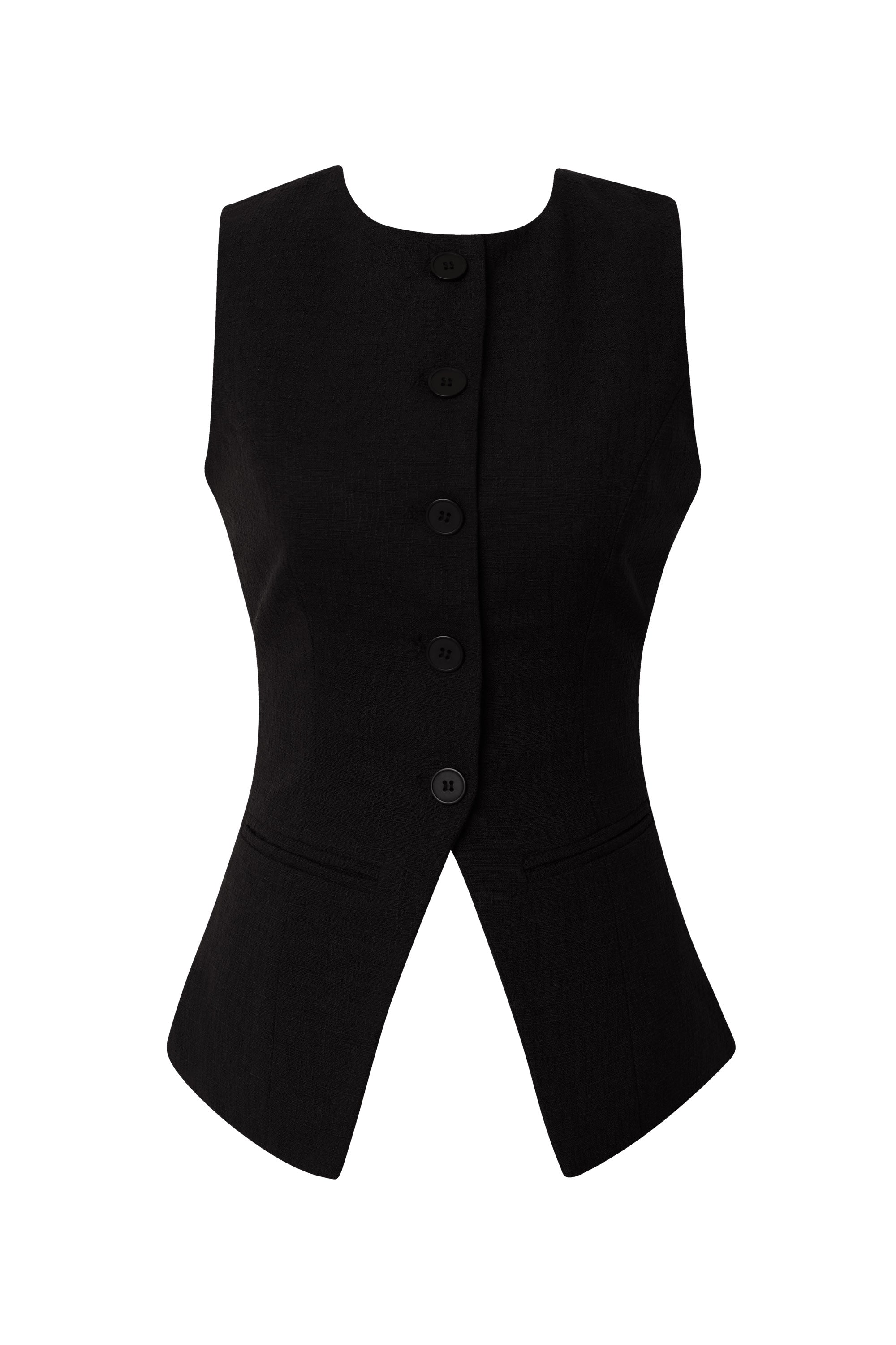 Tia Black Vest Top by Priceless