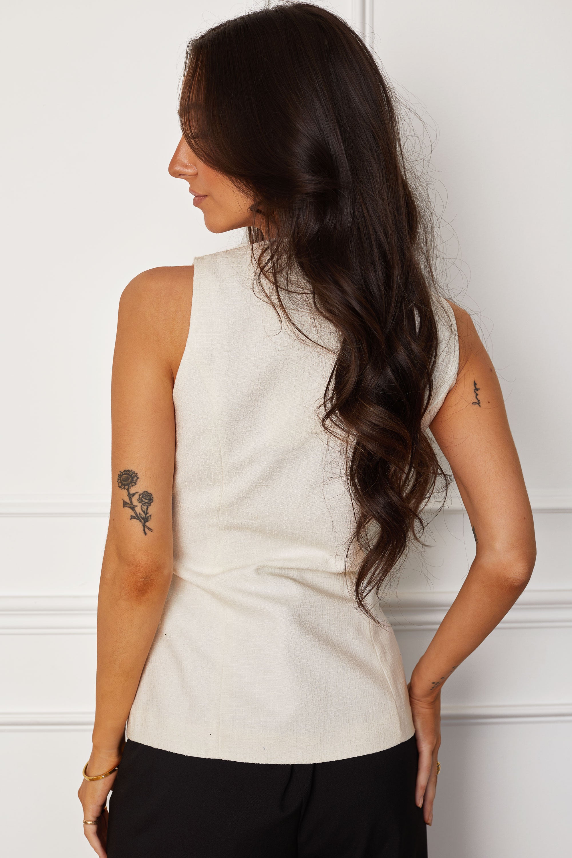 Tia Cream Vest Top by Priceless