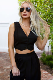 Willa Black Vest and Pants Set