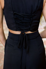 Willa Black Vest and Pants Set