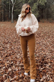 Slater Camel Corduroy Flare Pants