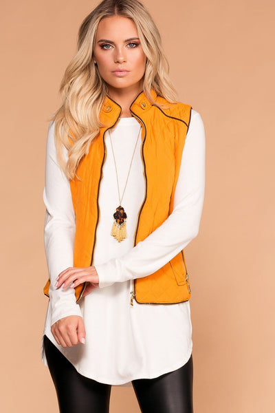Vail Quilted Vest - Mustard | Active Basic