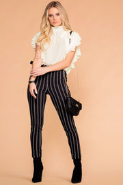Make A Statement Ivory Ruffle Blouse | Toska