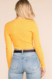 Priceless | Mustard | Long Sleeve | Crop Top | Womens