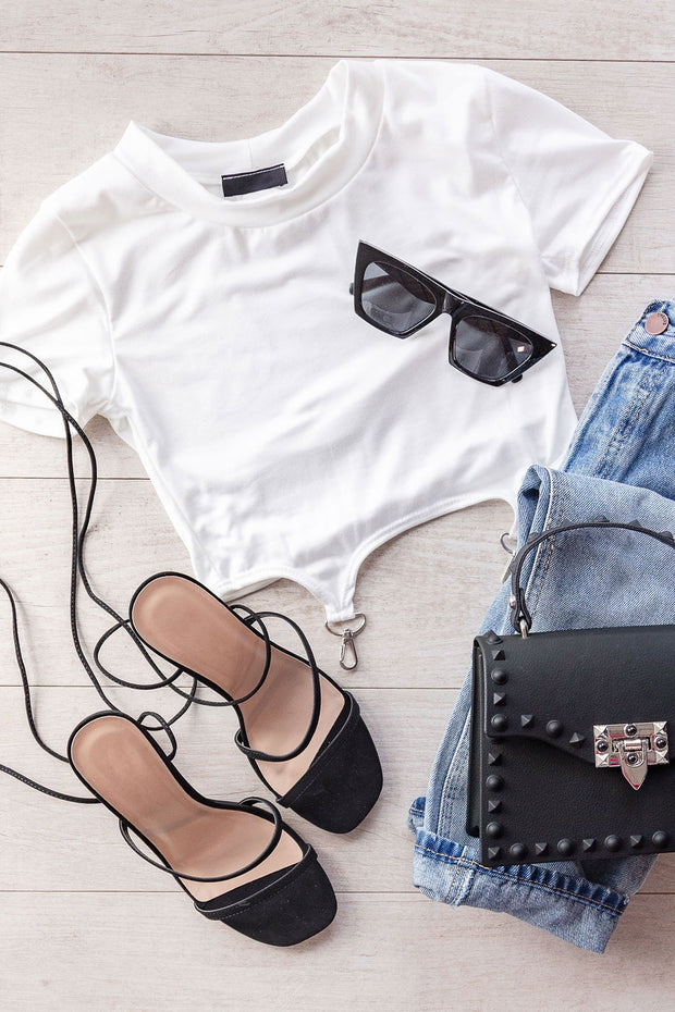 Hold Up White Crop Top