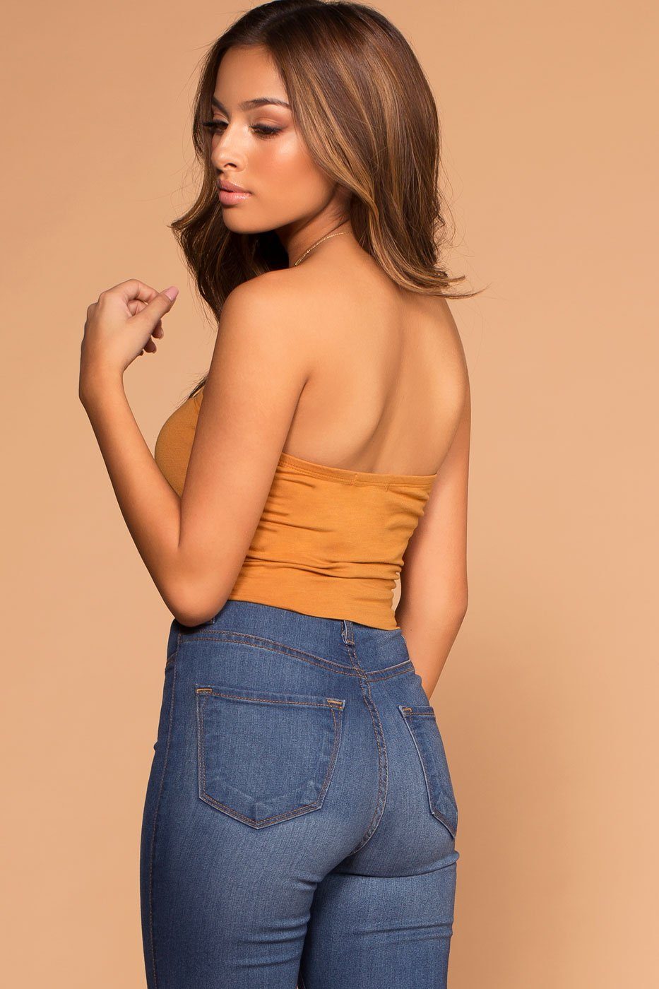 Mustard Tube Crop Top