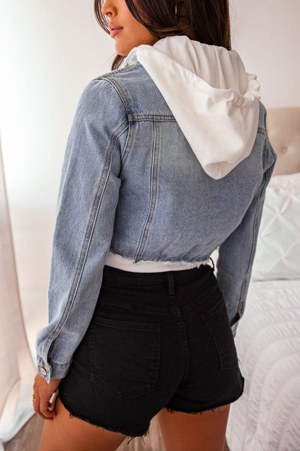 Denim Layered Hoodie