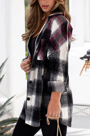 Ashley Plaid Burgundy Shacket