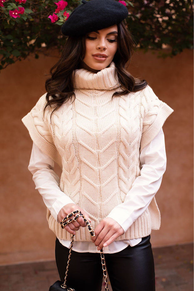 At Last Cable Knit Sweater Top