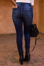 Athena Dark Wash High Waisted Skinny Jeans