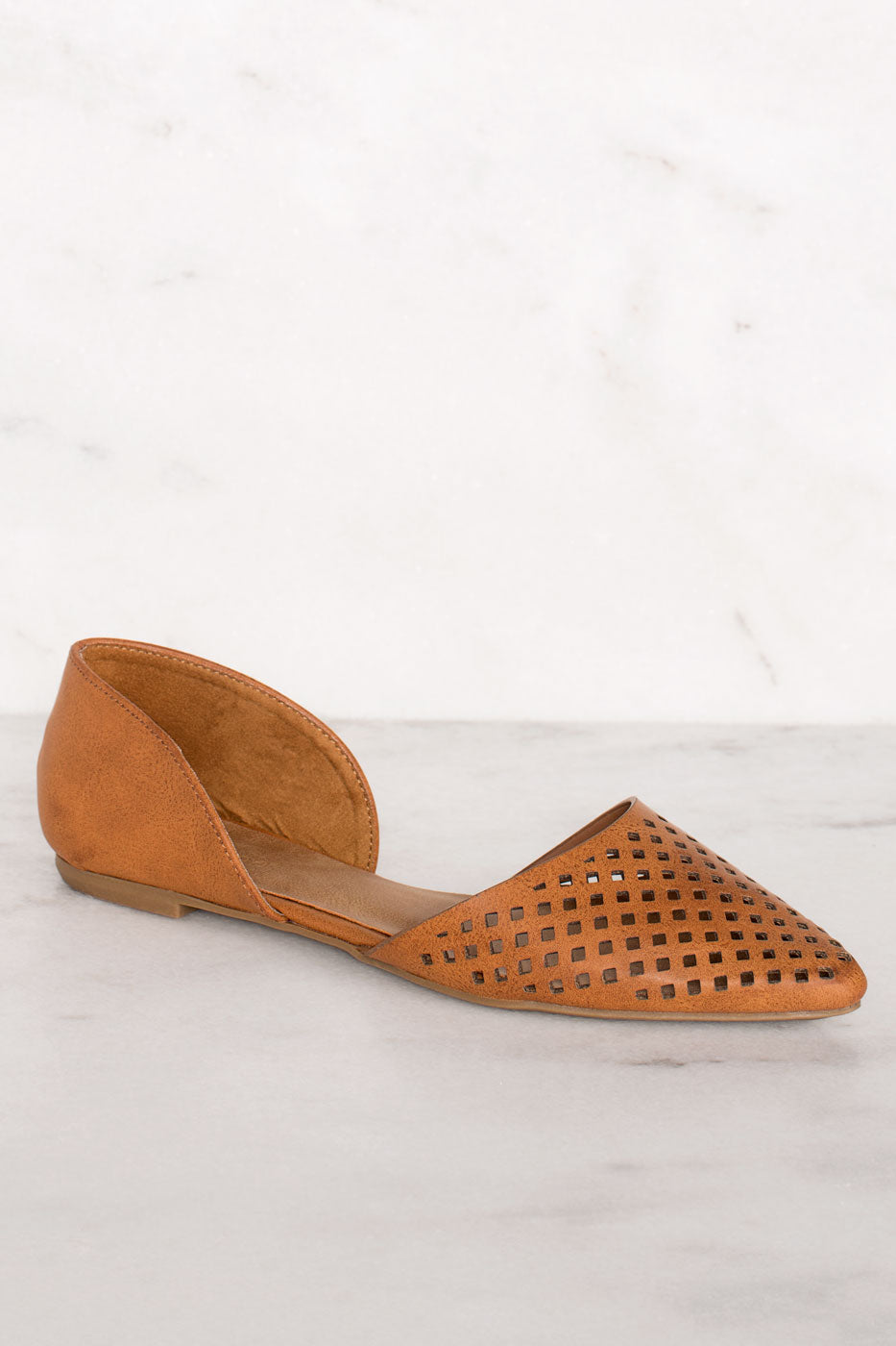 Bea Tan Laser-Cut Flats 