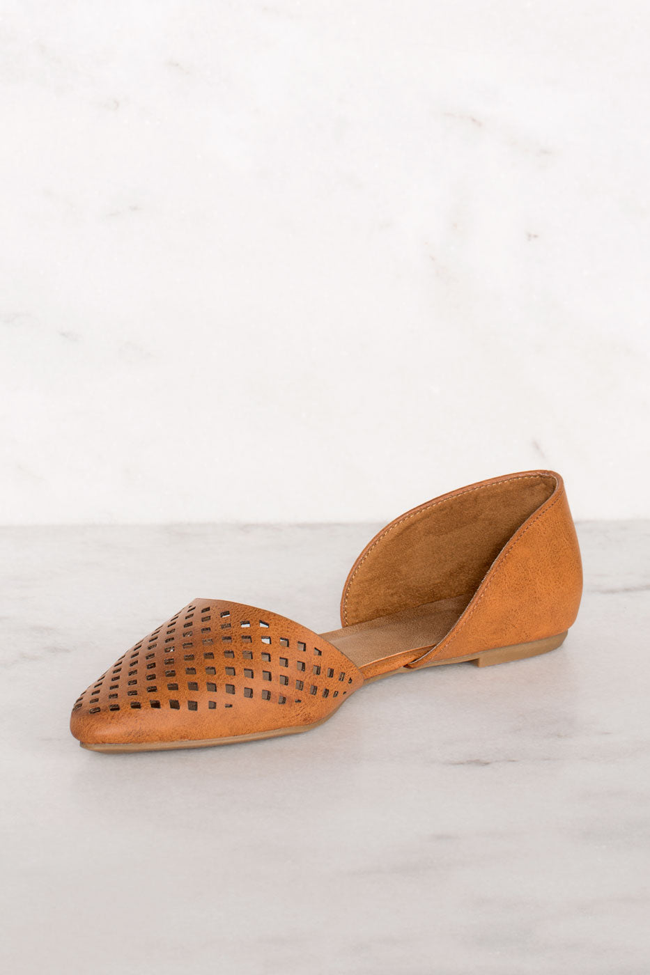 Bea Tan Laser-Cut Flats 
